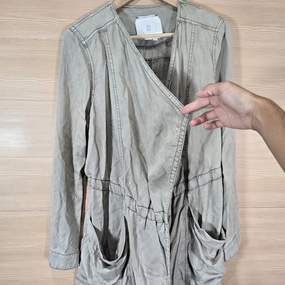 Anthropologie Hei Hei Morgan Open Front Draped Utility Jacket Size‎ Small - Picture 4 of 14
